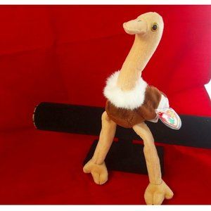 TY Beanie Baby Stretch the Ostrich - 1997 PVC pellets Tags Excellent cond